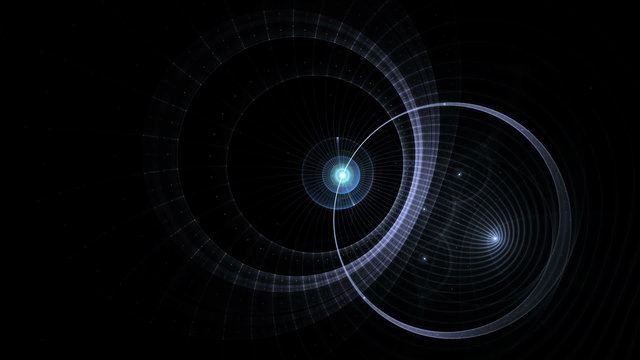 Blue planet, energy stream in space, animation, seamless loop