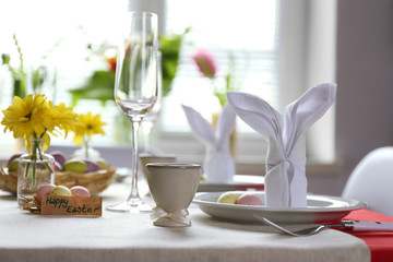 Beautiful holiday Easter table setting