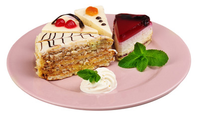 Assortment of pieces of cake, isolated on white © Africa Studio