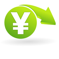 Fototapeta premium yen sur web symbole vert