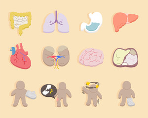 flat design -  icons for health and medical