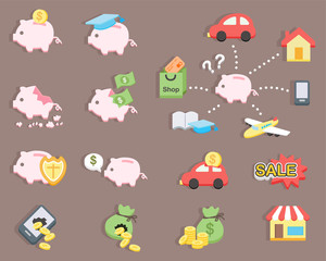 Fototapeta premium Piggy bank saving money