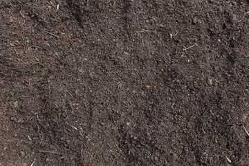 Soil surface background, manure compost prepared for a farmland