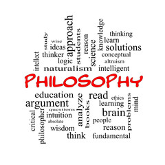 Philosophy Word Cloud Concept in red caps
