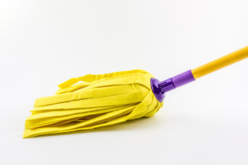 Yellow cleaning mop for floor.