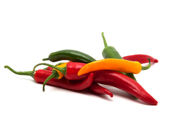 Bunte Chilis durcheinander
