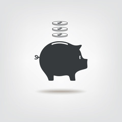 Piggy bank sign icon