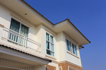 Big house modern style with blue sky background