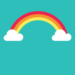 vector symbol of rainbow and clouds
