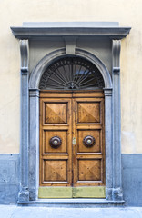 Old Double Door with Stonework Frame