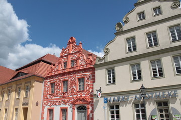 Obraz premium Schmuckgiebel am Luckauer Marktplatz