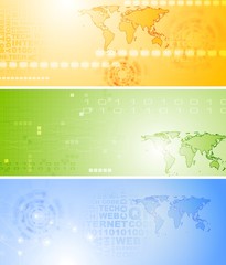 Set of vector tech banners