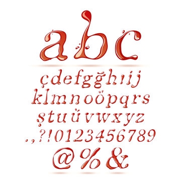 Ketchup alphabet lower case italic
