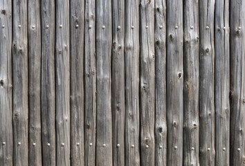 Close up of gray wooden fence panels