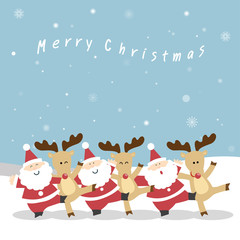 Obraz na płótnie Canvas Santa and Reindeer Christmas