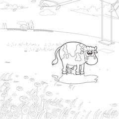 Cow on a Farm coloring book