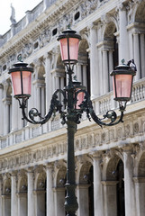 Venice. Street light on St Mark's Square