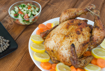 Grilled chicken with salad