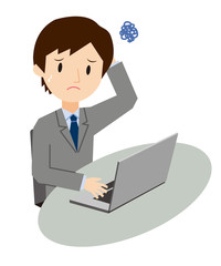 ビジネスマン　パソコン