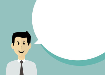 Business man with speech bubble