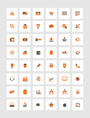 orange icons for eshop, suitable for flat design