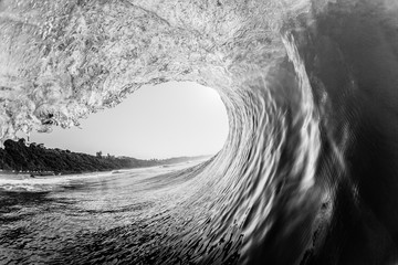 Wave Hollow Crashing Inside Ocean