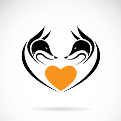 Vector image of fox and heart