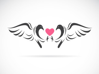 Vector image of a eagle and heart