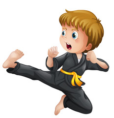 A young boy showing his karate moves © GraphicsRF