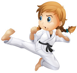 A female doing karate © GraphicsRF