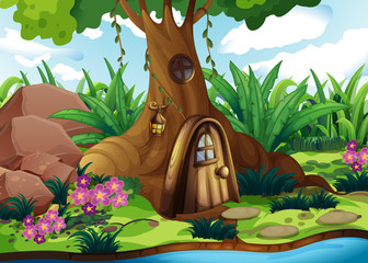 Fototapeta premium A treehouse at the forest