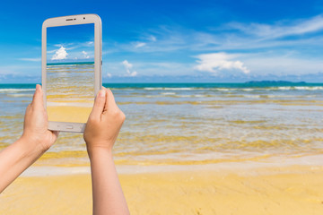 Tablet on the beach