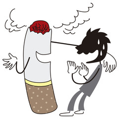 煙草の誘惑を断る男性