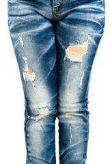 fragmentary and torn jeans