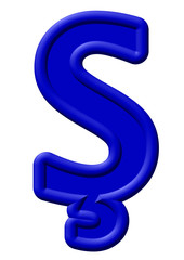 Mavi renkli oyuntulu ş harfi