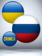 Fototapeta premium Ukraine and Russia conflict for Crimea Icon