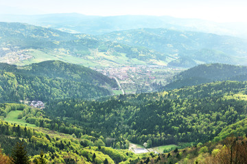 Fototapeta na wymiar Panorama of Polish mountains