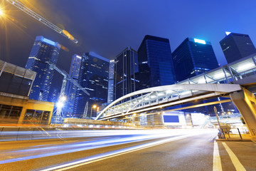 traffic in Hong Kong at night
