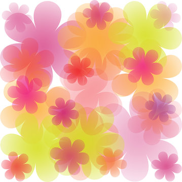 The vector illustration of flowers