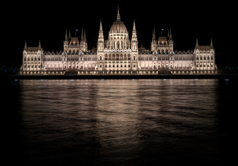 Hungarian Parliament Building at night