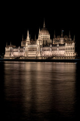 Fototapeta na wymiar Hungarian Parliament Building at night. Budapest, Hungary