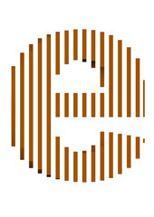 kahve renkli çizgilerden oluşan e harfi