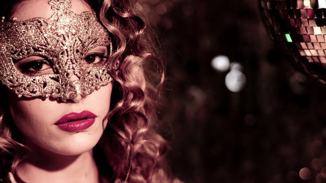beautiful sexy female with venetian carnival mask