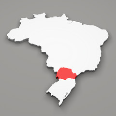 Mappa Brasile, divisione regioni Parana