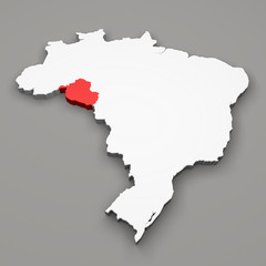Mappa Brasile, divisione regioni Rondonia
