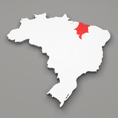 Mappa Brasile, divisione regioni Maranhao