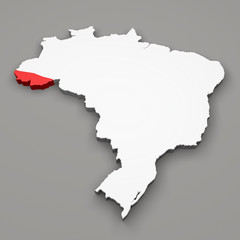 Mappa Brasile, divisione regioni Acre