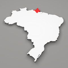 Mappa Brasile, divisione regioni Amapa