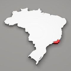 Mappa Brasile, divisione regioni, Rio de Janeiro