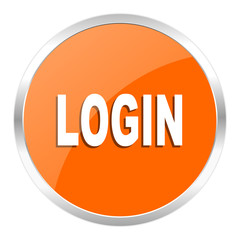 login orange glossy icon